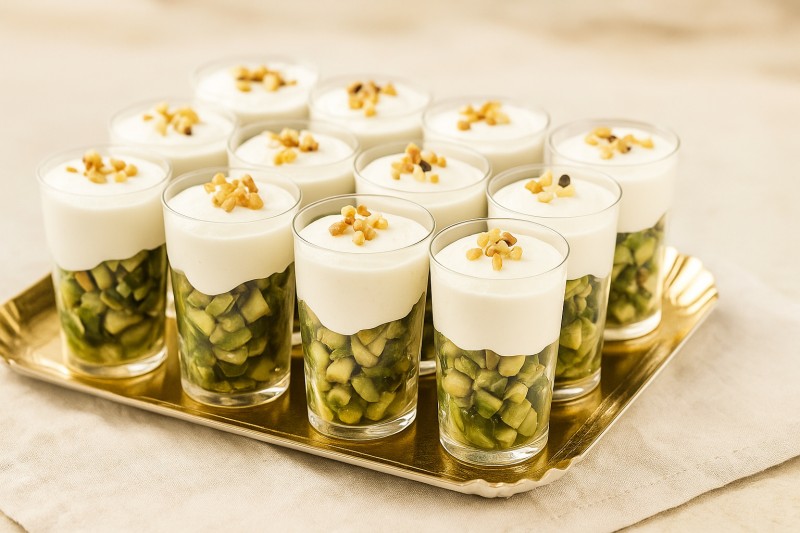 verrines courgettes, crème de chèvre