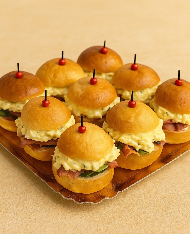 Mini brioches oeufs, bacon