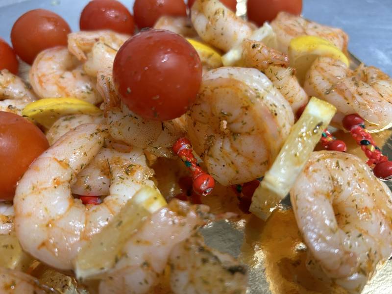 Mini brochettes de gambas
